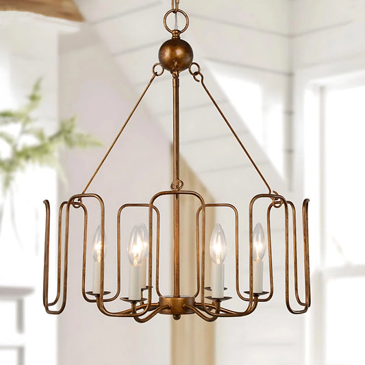 Bronwen Retro Farmhouse 6-Light Drum Metal Pendant Light