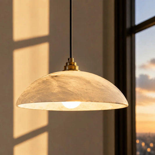 Bryndis Modern Plug-In Dome Alabaster Pendant Light