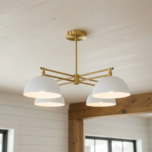 Crispian Classic Four Head Hemisphere Brass Chandelier