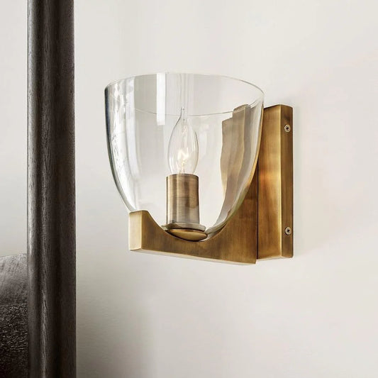 Callan Vintage Metal Glass Wall Sconce