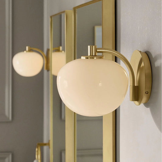 Cassilda Modern Elegant Milk Glass Vanity Light