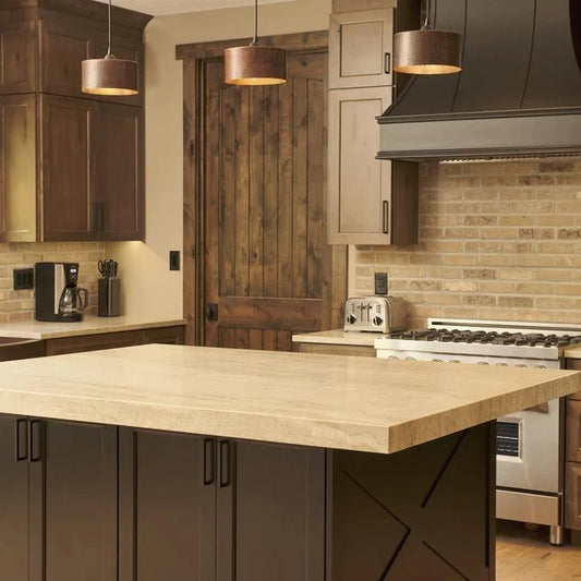 Cedric Vintage Hammered Copper Drum Pendant Light