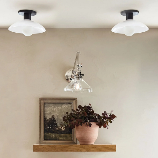 Celestine Minimalist Scandinavian Glass Flush Mount Light