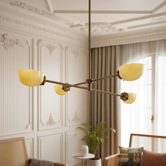 Azucena Vintage Geometric Four Light Metal Chandelier
