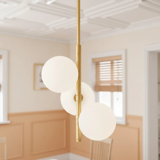 Aspen Minimalist Metal Globe Rod Chandelier