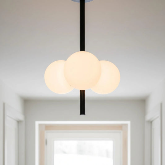 Ravonda Modern Vertical Triple Sphere Metal Chandelier