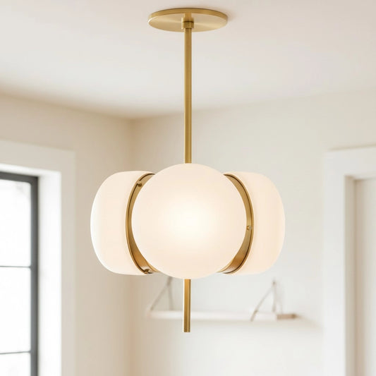 Unika Contemporary Triad Sphere Frosted Glass Chandelier