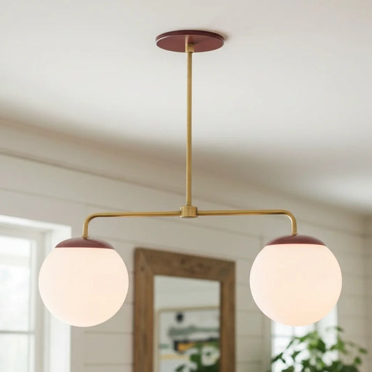 Tinny Contemporary Symmetrical Ball Gold Metal Chandelier