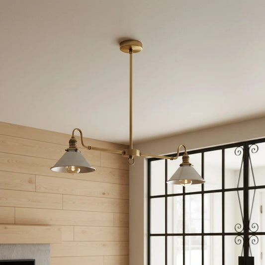 Mila Vintage Gooseneck Dual Head Metal Chandelier