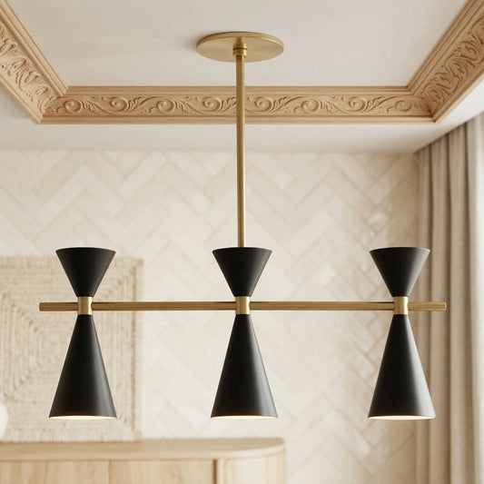Silvan Mid-Century 3-Light Cone Linear Chandelier