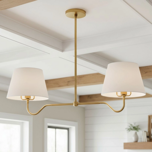 Elias Modern Fabric Metal Linear Chandelier