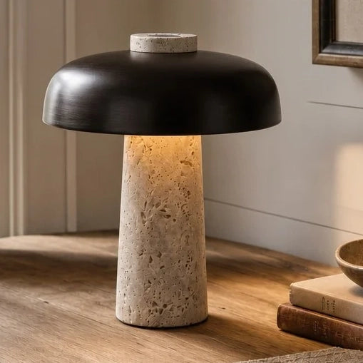 Ciel Wabi-sabi Travertine Mushroom Table Lamp