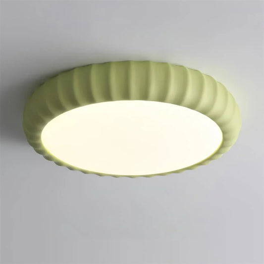 Clara Minimalist Fluted Disk Ceiling Lighting
