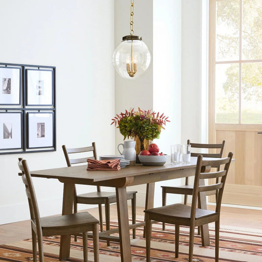 Industrial Clear Glass Globe Pendant Light