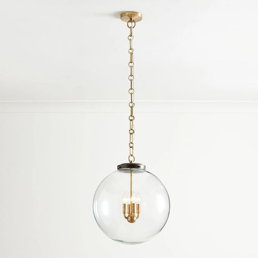 Juna Industrial Clear Glass Globe Pendant Light