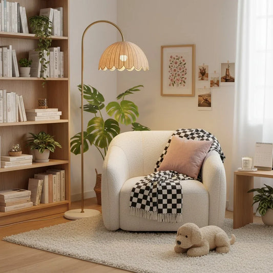 Coco Natural Rattan Bubble Floor Lamp