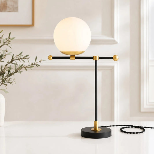 Daelis Modern Globe Glass Adjustable Table Lamp