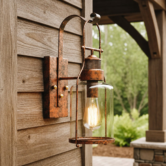 Dakota Industrial Metal Glass Jar Wall Sconce