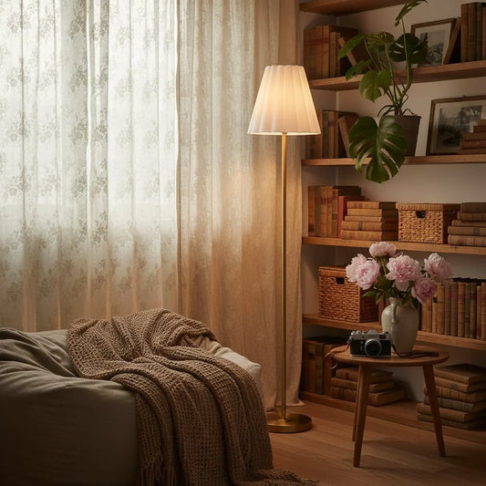 David Modern Tapered Shade Linen Floor Lamp