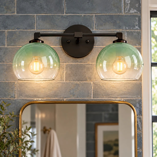 Desmond Gradient Green Glass Wall Sconce
