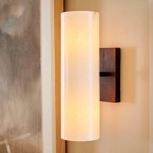 Doran Modern Elegant Alabaster Tube Sconce