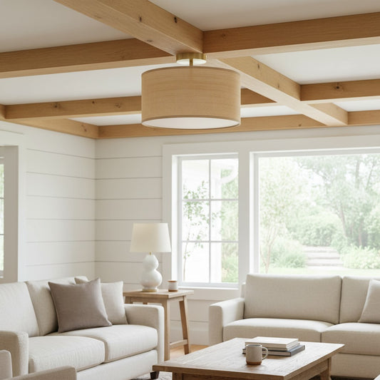 Drum Woven Flush Mount Ceiling Light