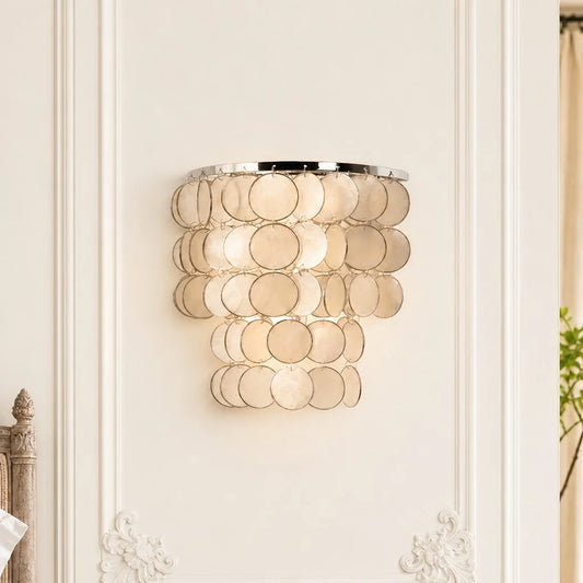 Dwyn Modern Tiered Capiz Shell Wall Light