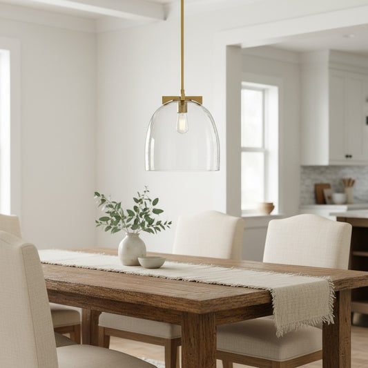 Elegance Clear Glass Dome Pendant Light