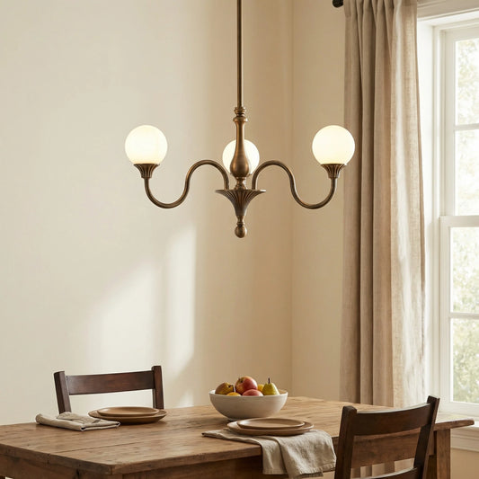 Elias Vintage Glass Globe Metal Chandelier