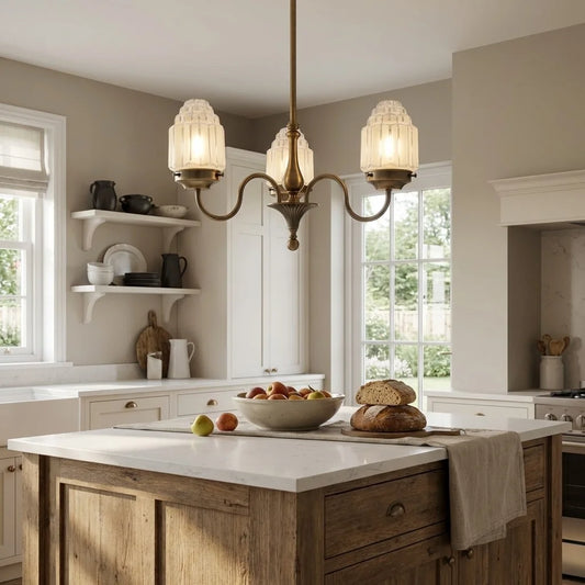 Elias Retro Metal Tiered Shade Chandelier