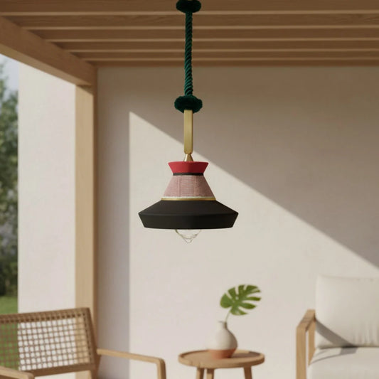 Celeste Vintage Contrasting Fabric Pendant Light