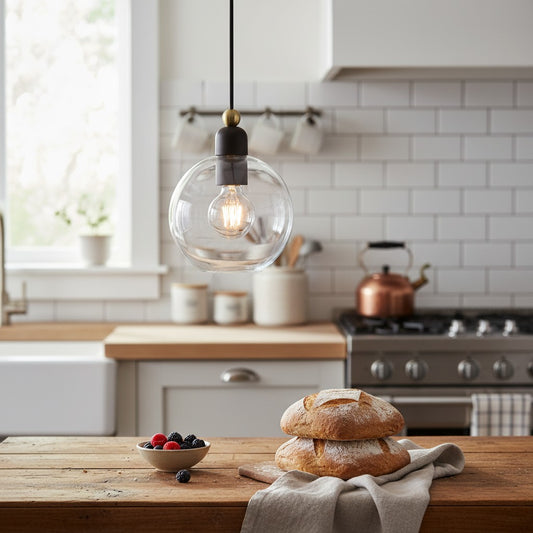 Minimalist Clear Glass Dome Pendant Light