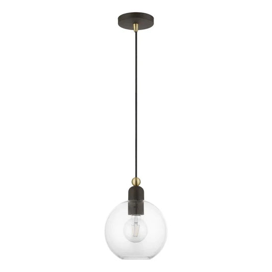 Elle Minimalist Clear Glass Dome Pendant Light