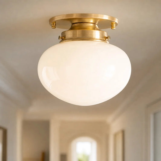 Eloowe Modern Orb Milk Glass Ceiling Light