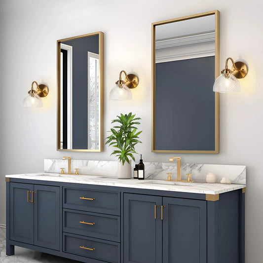 Elora Vintage Brass Swirled Glass Wall Sconce