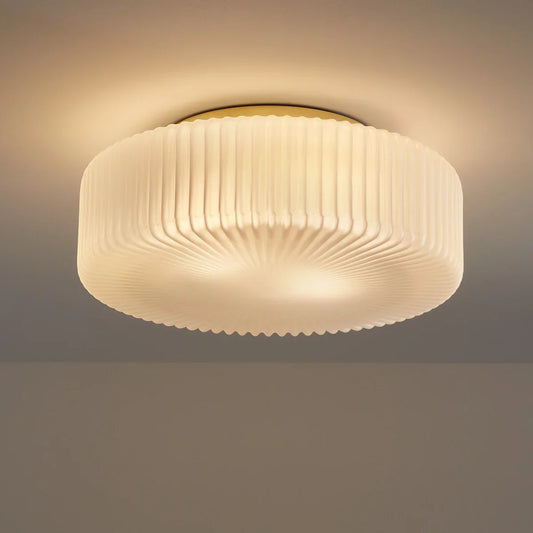 Elowen Modern Opaline Ribbed Glass Ceiling Lamp