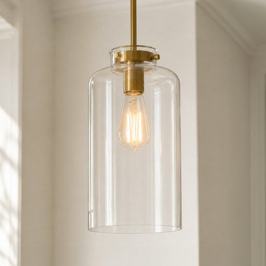 Emeric Modern Brass Clear Glass Pendant Light