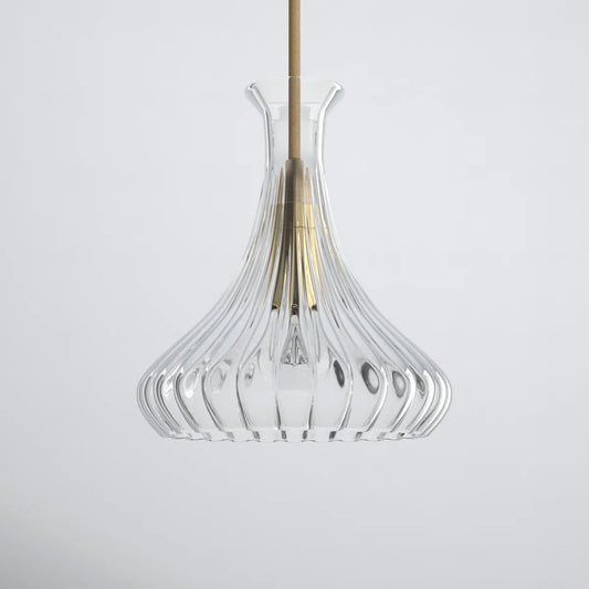 Erato Modern Carafe Ribbed Glass Pendant Light