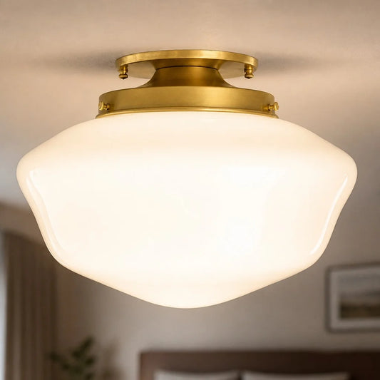Eriao Vintage Cloud-Shaped White Glass Ceiling Light