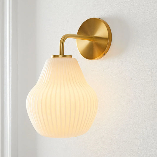 Erotes Minimalist Sculptural Ribbed Glass Wall Sconce