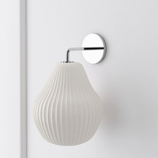 Erotes Minimalist Sculptural Ribbed Glass Wall Sconce