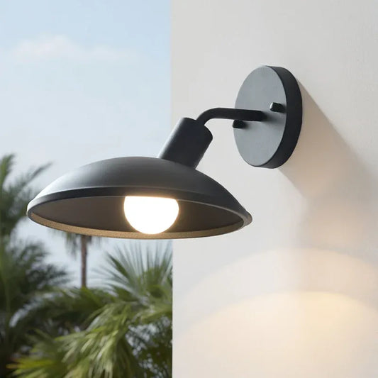 Ethan Minimalist Round Outdoor Metal Wall Sconce