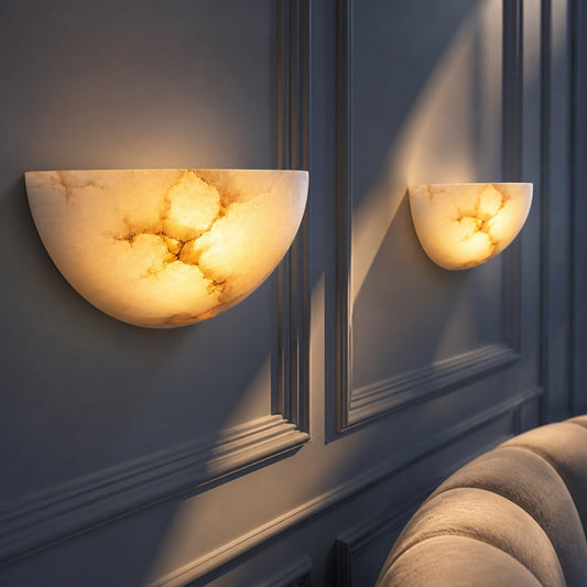 Eulalie Modern Alabaster Half-Moon Wall Sconce