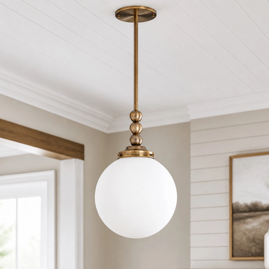 Faelan Modern Satin Glass Globe Pendant Light