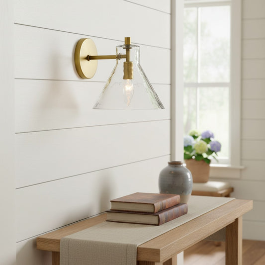 Farmhouse Conical Recycled Glass Wall Sconce