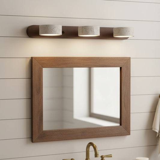 Farmhouse Rotatable 2/3/4-Light Travertine Linear Bathroom Vanity Wall Sconce