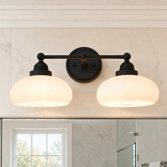 Ferran Vintage Industrial Milk White Glass Wall Sconce
