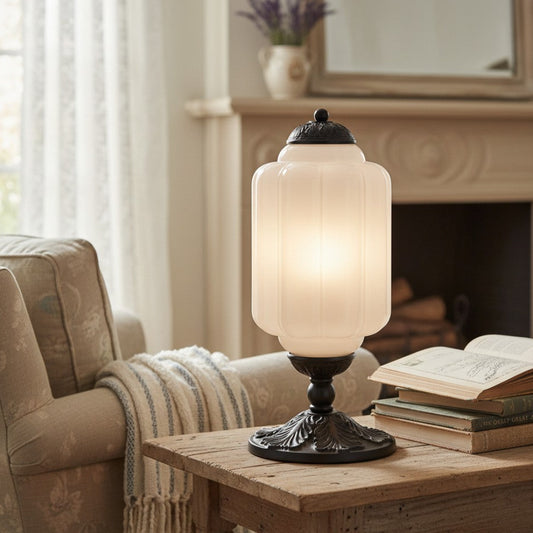 French Retro Glass Textured Eloise Table Lamp