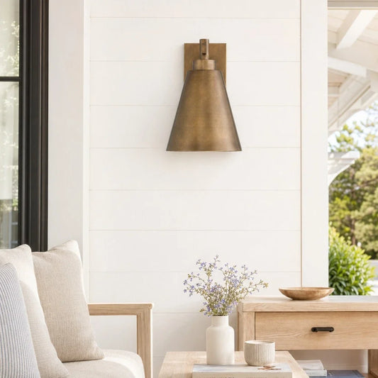 Gethin Industrial Outdoor Conical Metal Wall Sconce