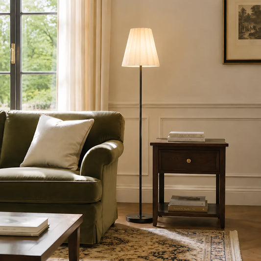 Grace Modern Tapered Shade Linen Floor Lamp